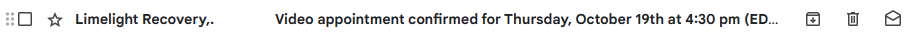 Welcome email from the client portal